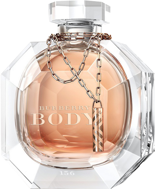A Bottle Of Perfume With A Chain Around It