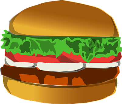 A Cartoon Of A Burger