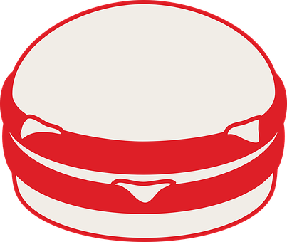 A Red And White Hamburger