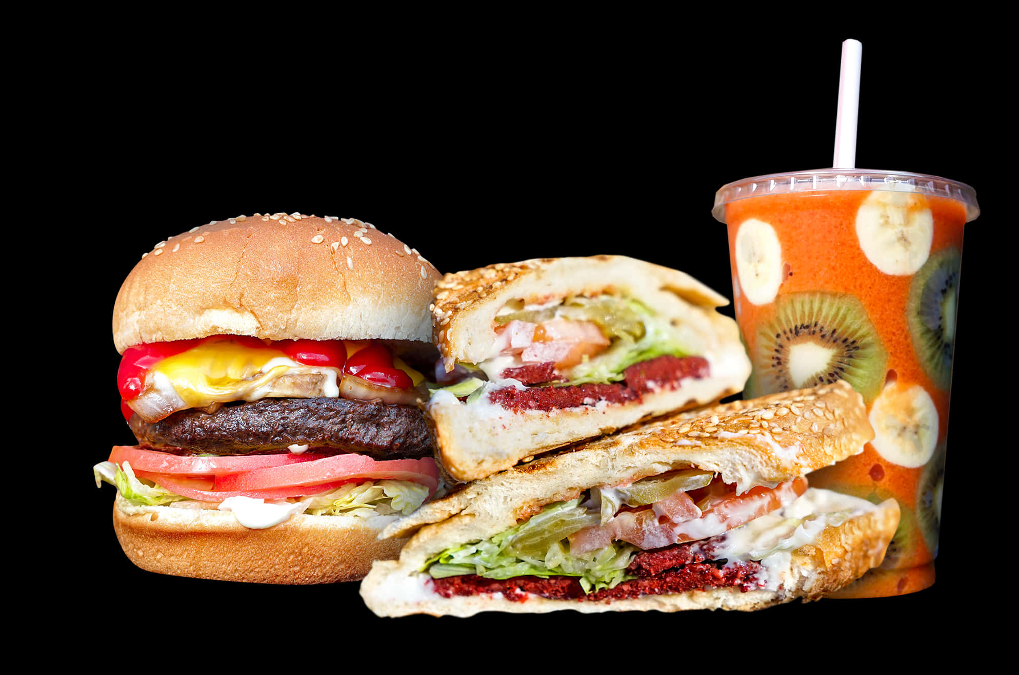 Burger And Shawarma, Hd Png Download