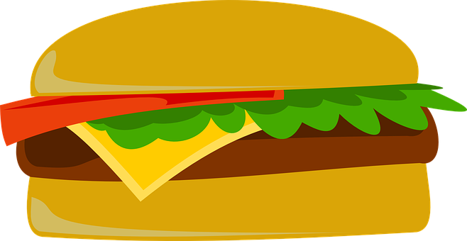A Cartoon Of A Cheeseburger