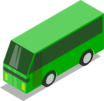 A Green Bus With A Black Background