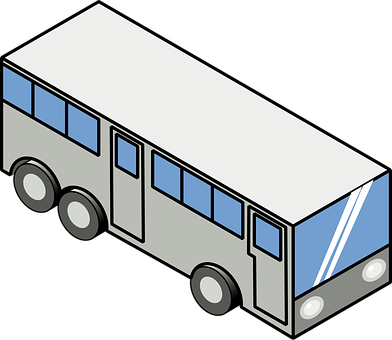 A White Bus With Blue Windows
