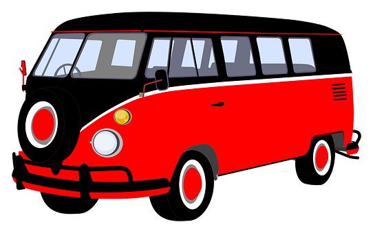 A Red And Black Van