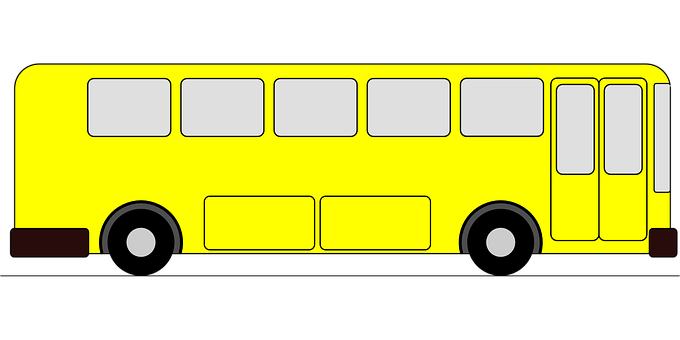A Yellow Bus With Black Background