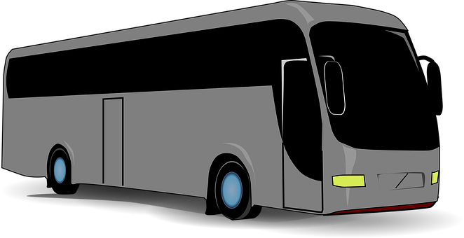 A Grey Bus With Black Background