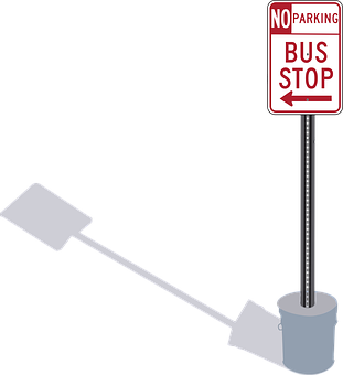 A No Parking Sign And A Bus Stop Sign