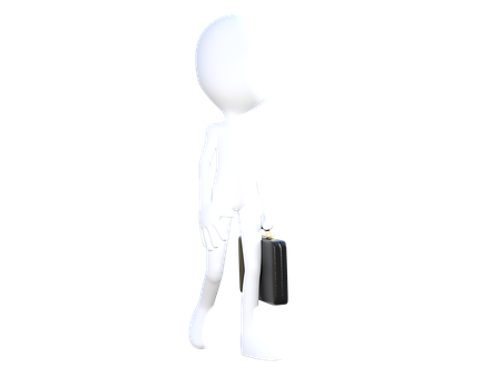 A White Cartoon Character Holding A Briefcase
