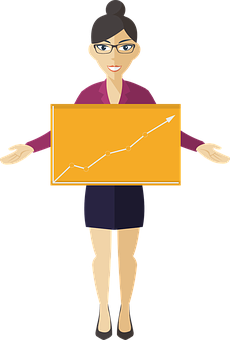 A Woman Holding A Graph