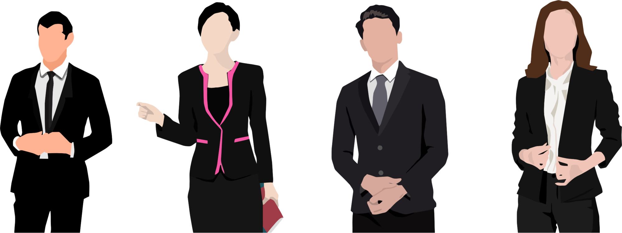 A Man And Woman In Suits