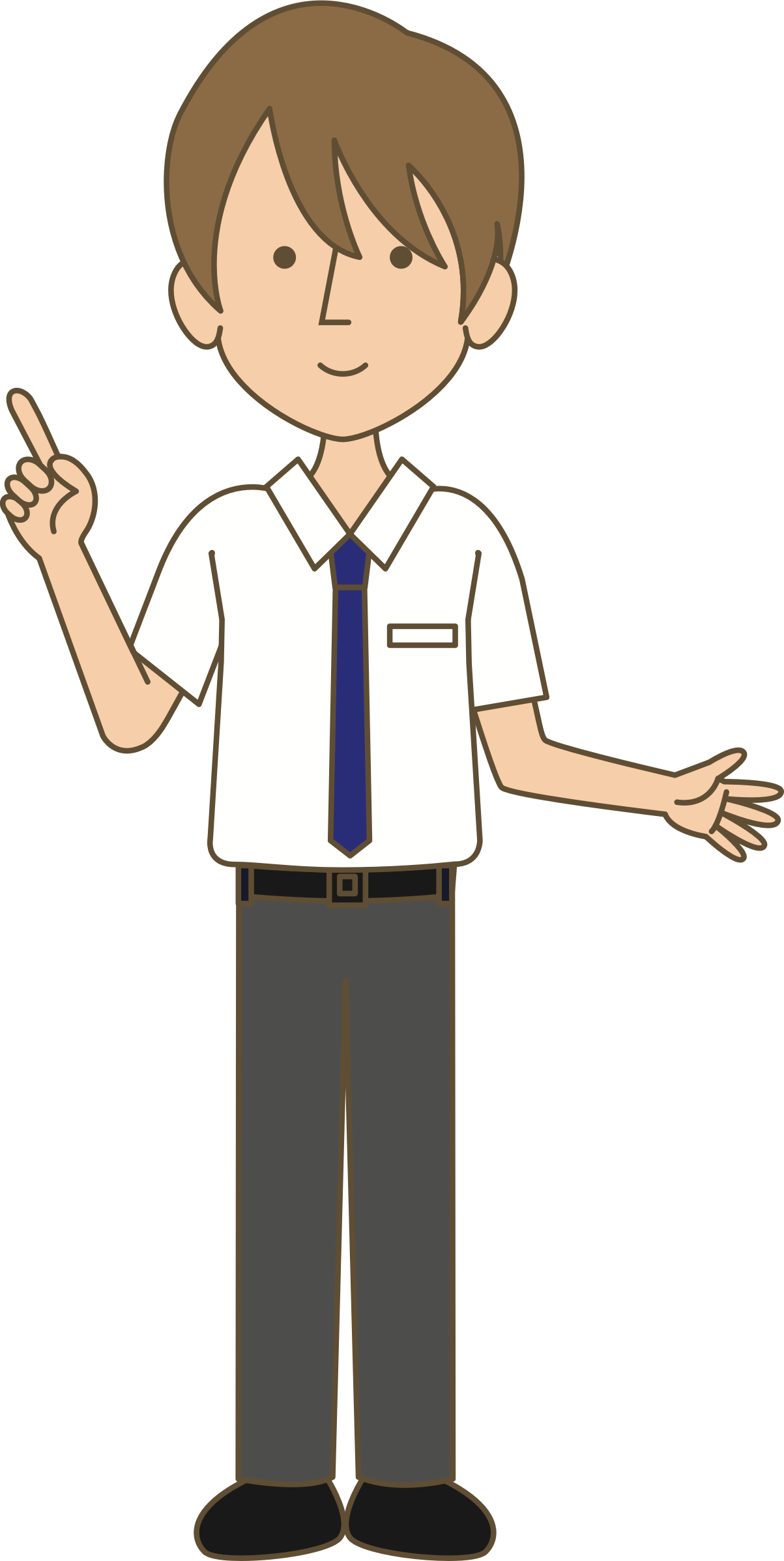 A Cartoon Of A Man Pointing Up