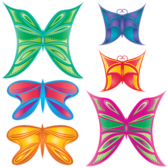 A Collection Of Colorful Butterflies