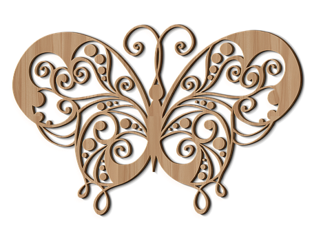 A Wood Carving Of A Butterfly