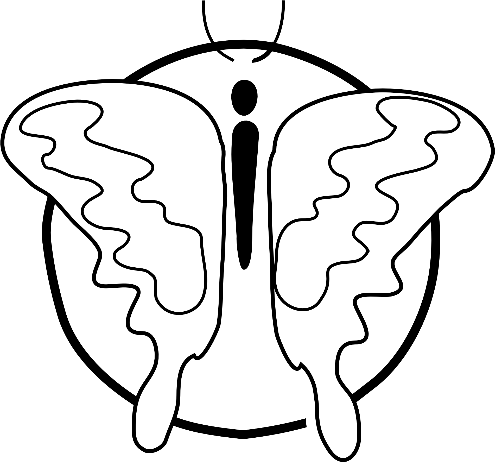 A White Outline Of Wings