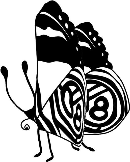 Butterfly Black And White Png 515 X 642
