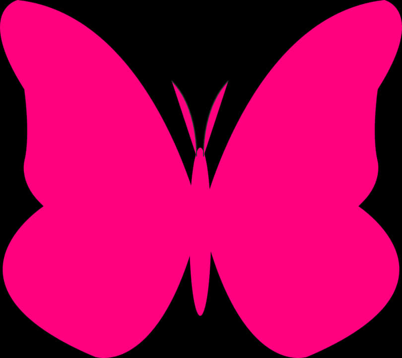 A Pink Butterfly On A Black Background