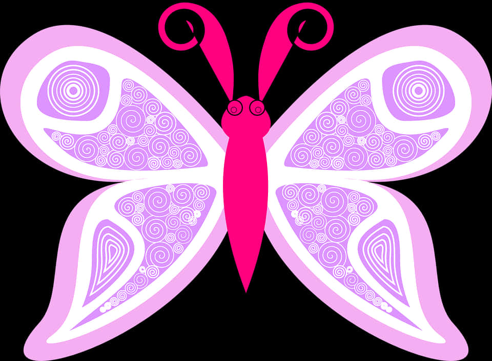 A Pink And White Butterfly