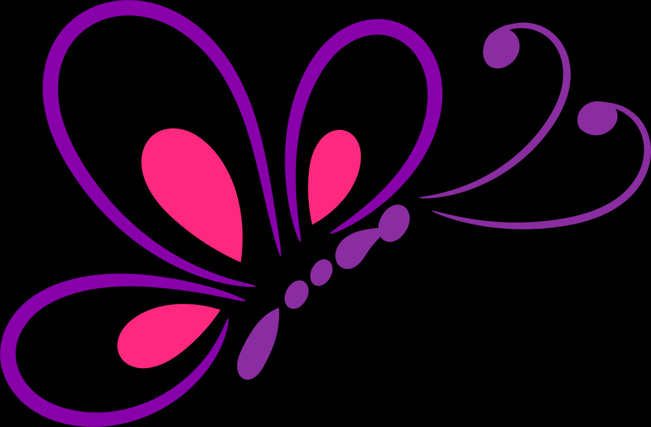 A Butterfly With Pink And Purple Swirls
