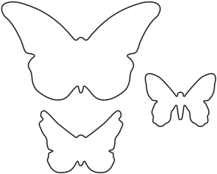 A Group Of Butterflies Outline