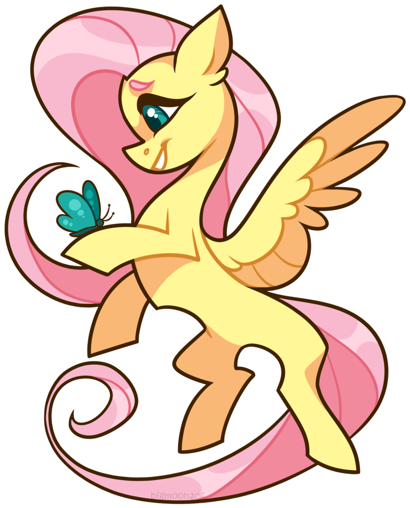 Cartoon Of A Pony Holding A Butterfly