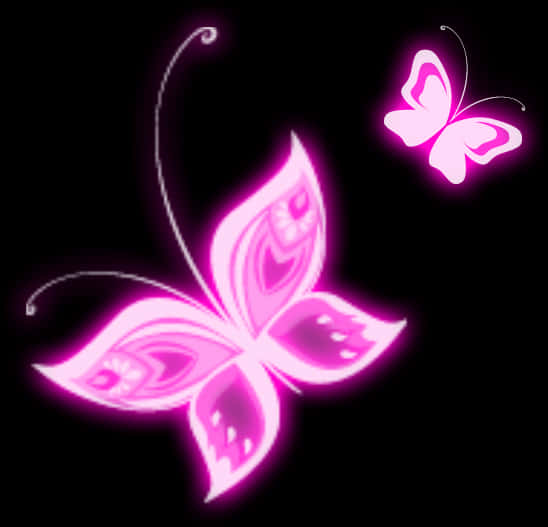 A Pink Butterfly With A Black Background