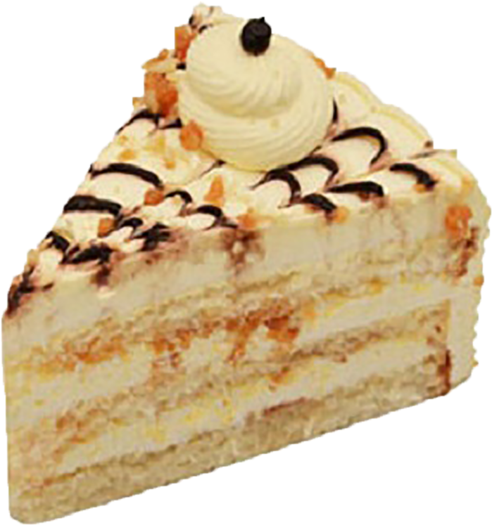 A Slice Of Cake With A White Frosting And A Black Background