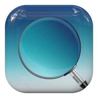 A Magnifying Glass On A Blue Background