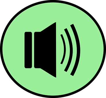 A Black And Green Circle With A Sound Icon