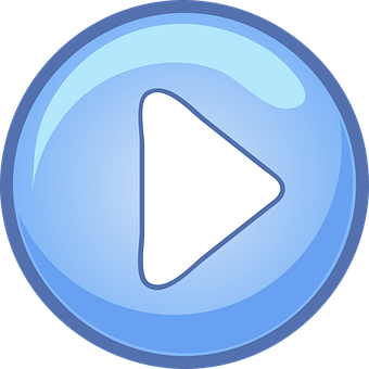 A Blue Button With A White Arrow