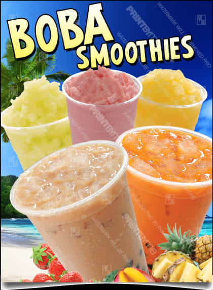 Bv-134 Boba Smoothies Poster - Smoothie Poster, Hd Png Download