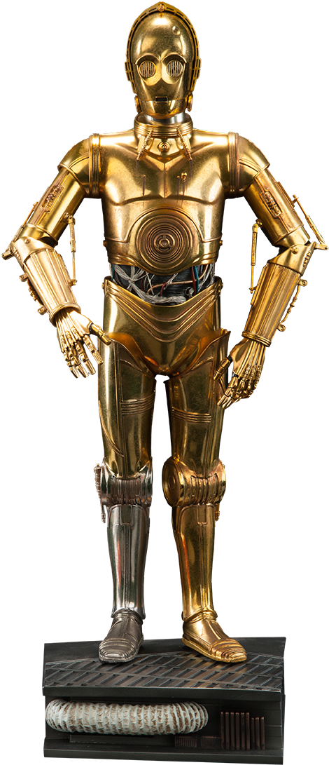 A Gold Robot With Black Background