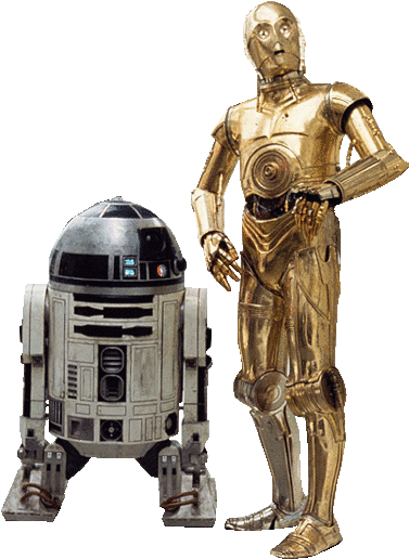 A Gold Robot And A Silver Robot