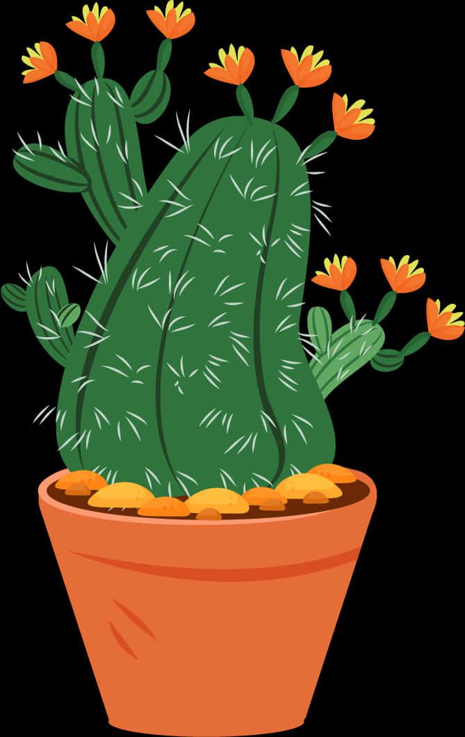 Cactus With Yellow-orange Flowers