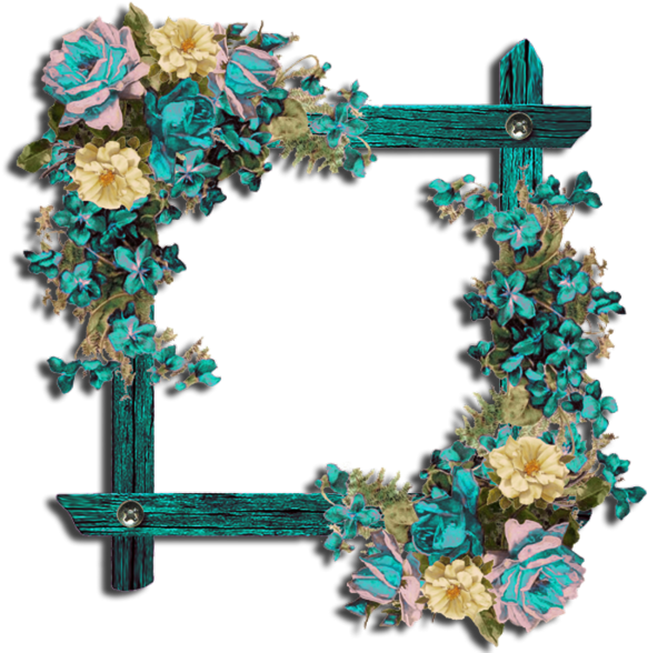 A Blue And Yellow Flower Frame