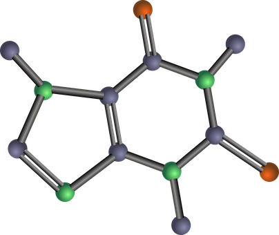 A Molecule Structure With Colorful Balls And Rods