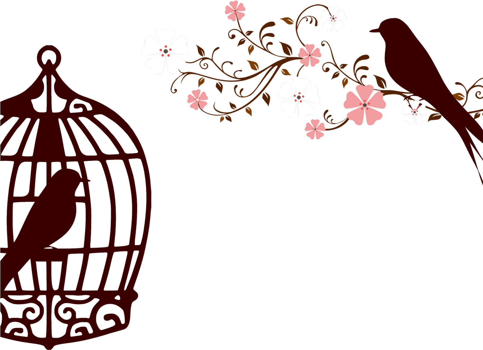 A Bird In A Cage With Flowers