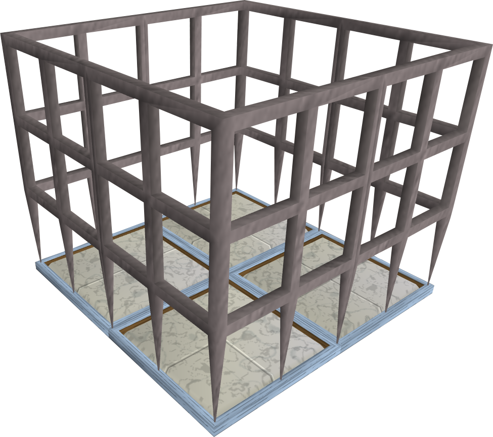 A Wire Cage With Metal Bars