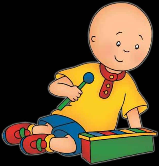 A Cartoon Of A Baby Playing With A Xylophone