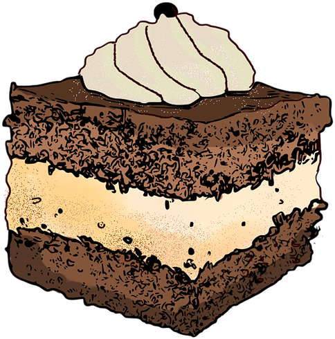 A Piece Of Cake With Whipped Cream On Top
