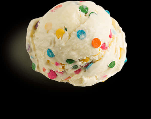 A Scoop Of Ice Cream With Colorful Sprinkles