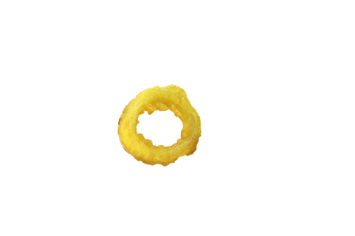 A Yellow Onion Ring On A Black Background