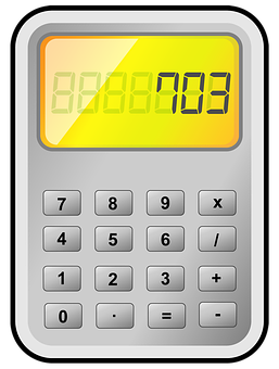 A Calculator With A Yellow Screen