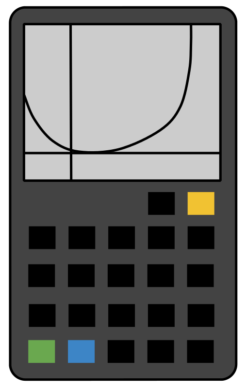 A Grey Calculator With A Graph And Squares