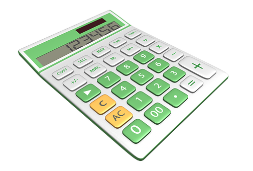 A Green And White Calculator