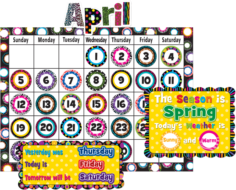 A Calendar With Colorful Circles And Numbers