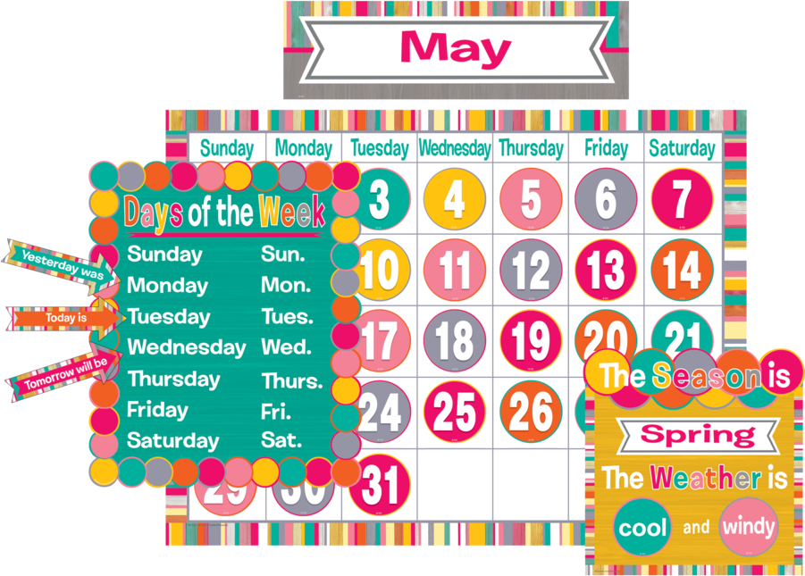 A Calendar With Numbers And A Colorful Background