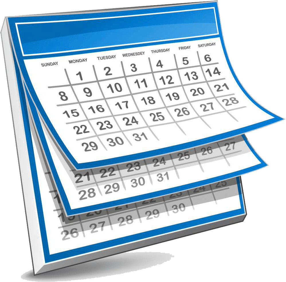 A Calendar With Blue And White Numbers