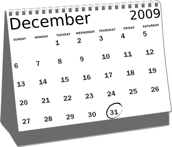A Calendar With Numbers On It