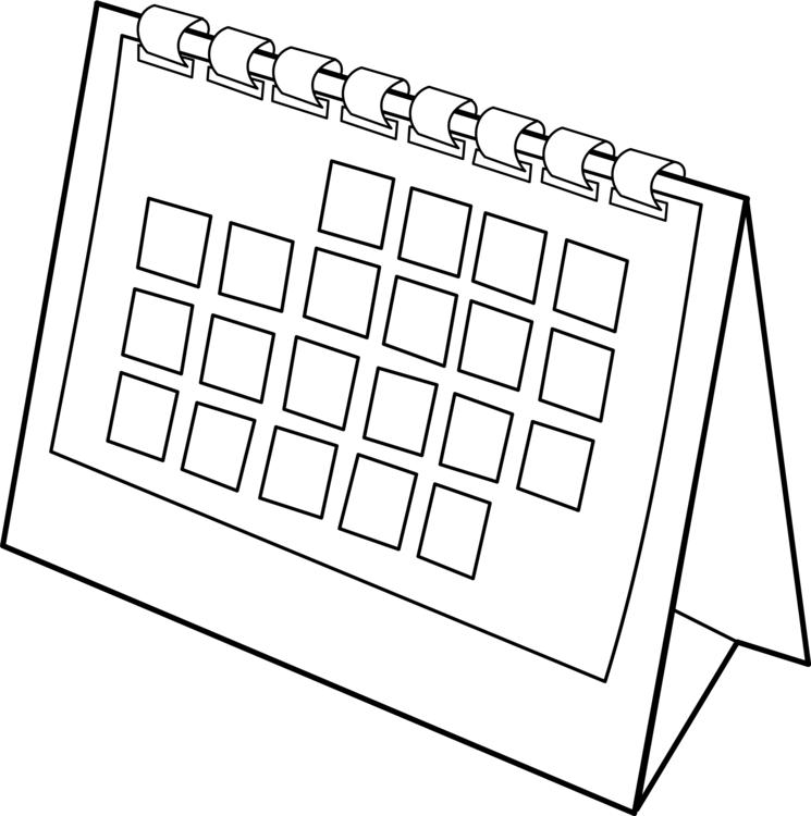 A Black And White Drawing Of A Calendar