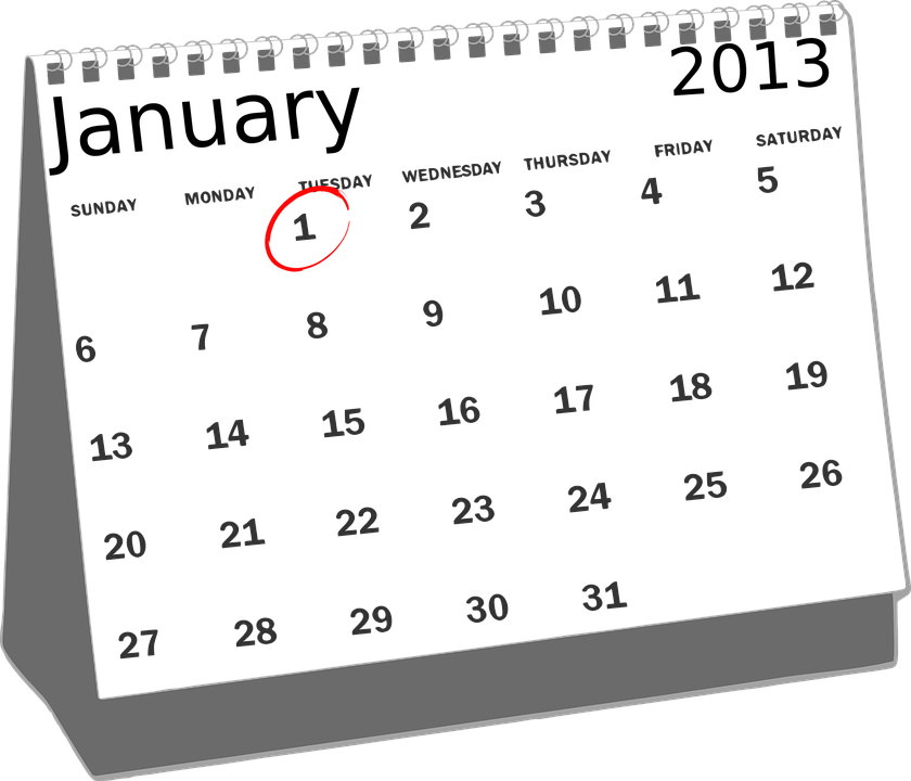 A Calendar With A Red Circle